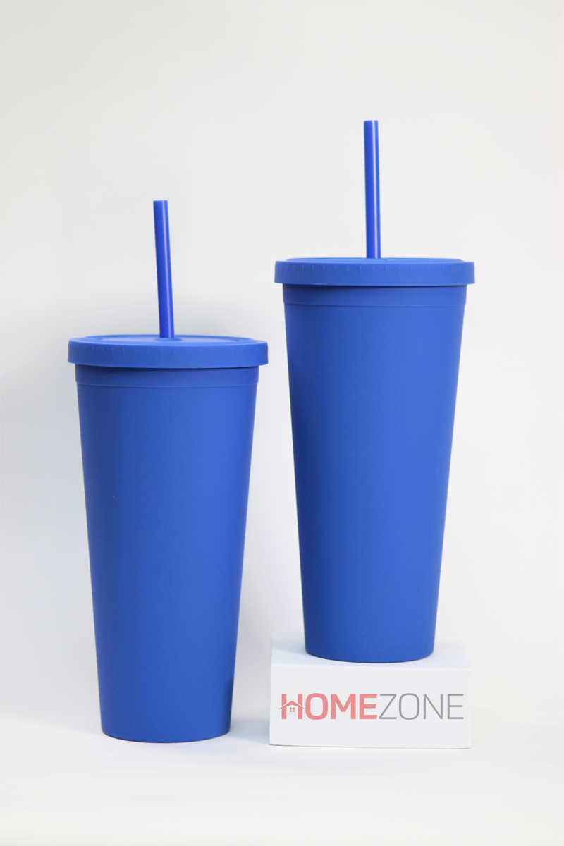 Double Wall Pastel Colored Acrylic tumbler cups 24oz comes with lid and straw