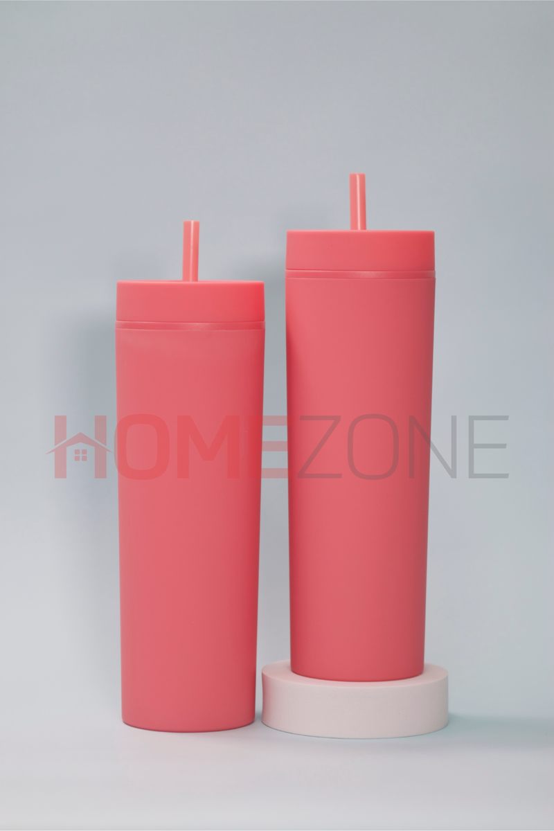 Matte Skinny Tumbler with Straw (450ml / 16oz)