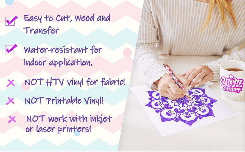 TW 12x12 Glitter Adhesive Craft Vinyl