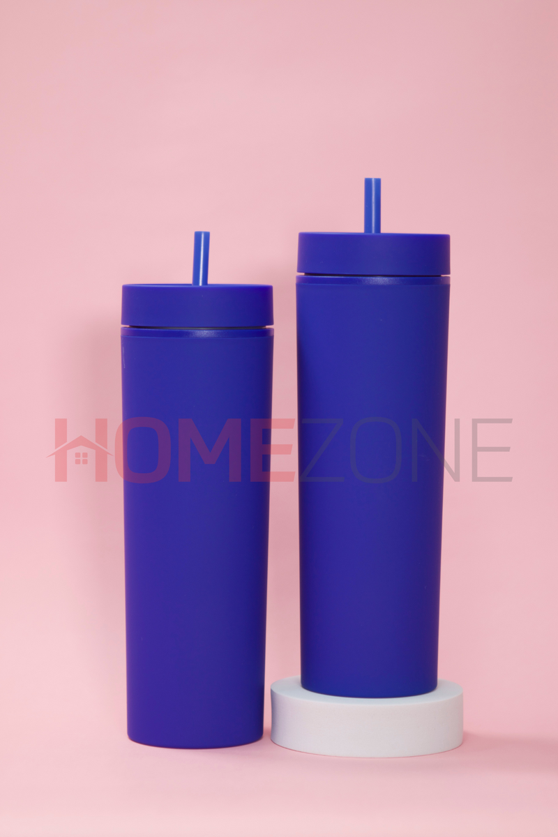 Matte Skinny Tumbler with Straw (450ml / 16oz)