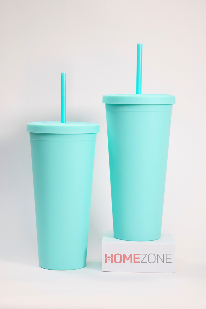 Double Wall Pastel Colored Acrylic tumbler cups 24oz comes with lid and straw