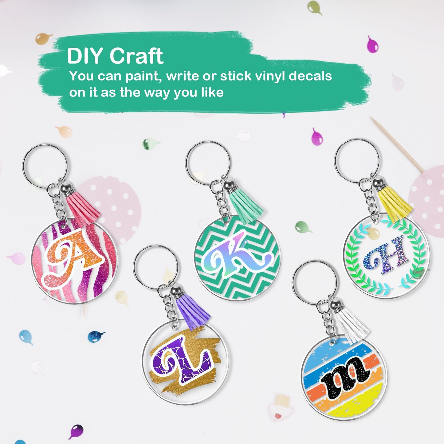 Round Acrylic Keychain Blanks