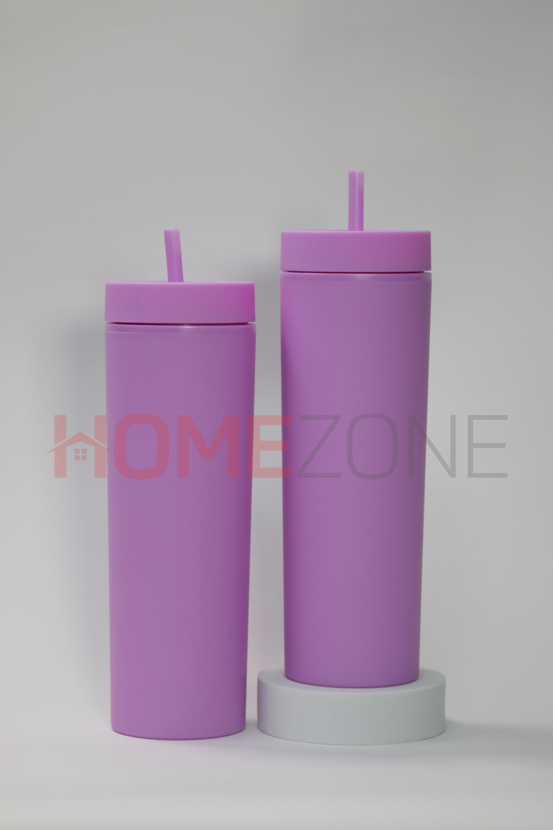 Matte Skinny Tumbler with Straw (450ml / 16oz)