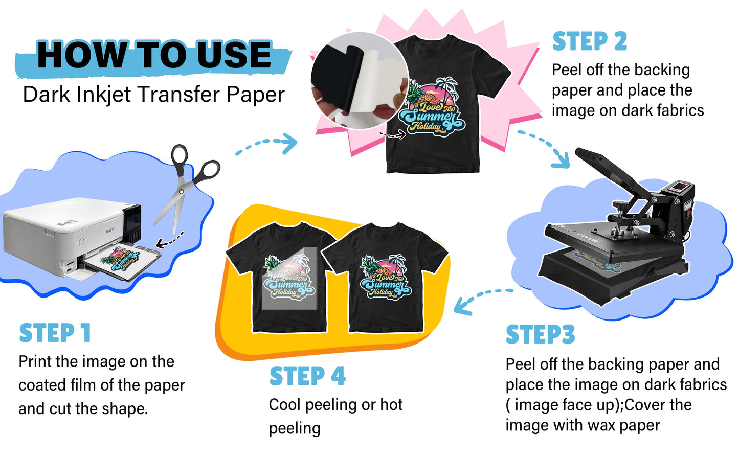 Inkjet Printable Heat Transfer Paper