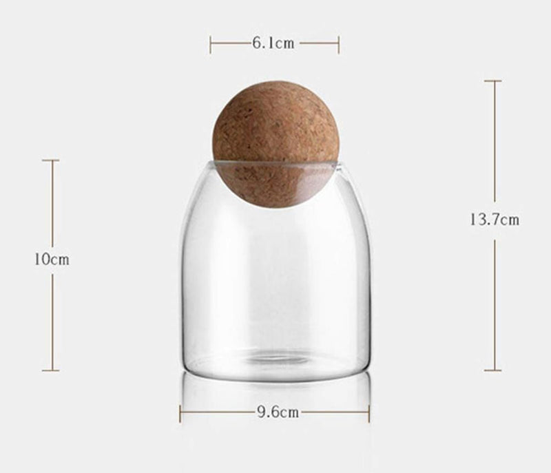 3 pcs. glass bottle with cork ball lid