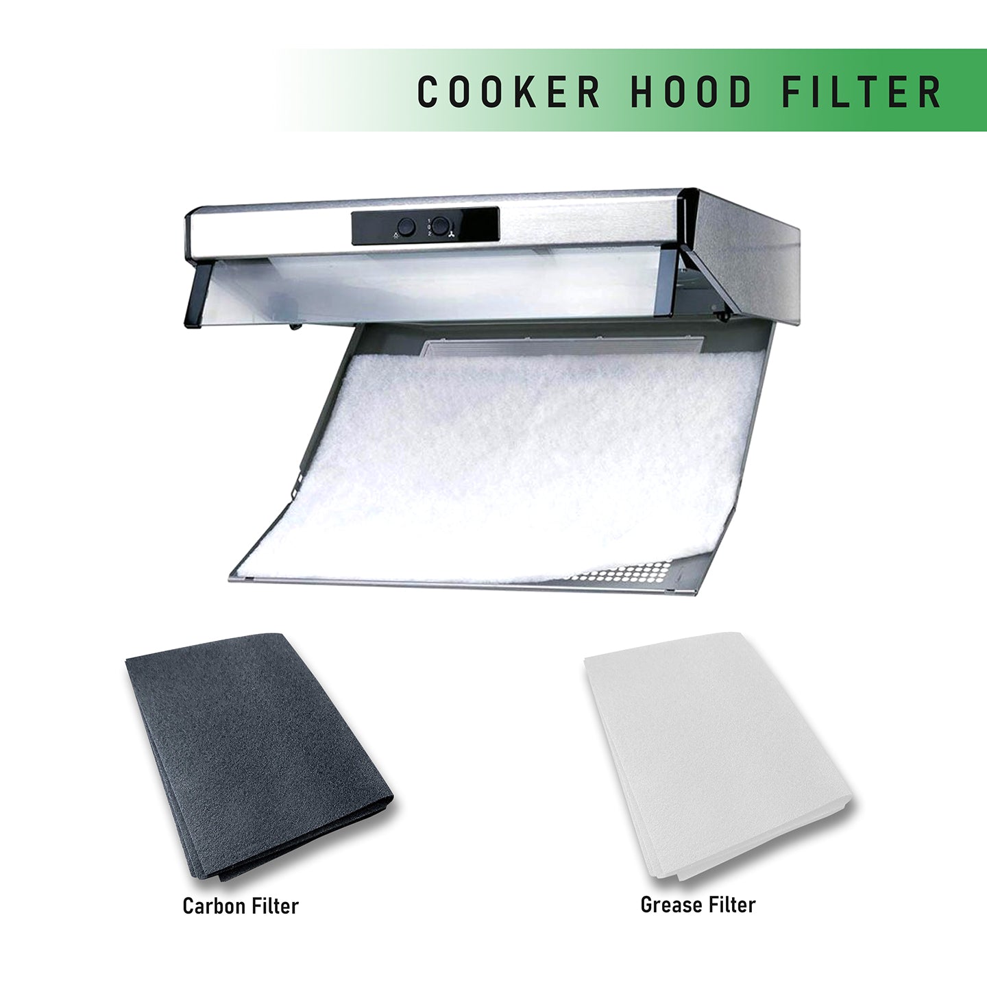 Cooker Hood Grease & Carbon Filter Pack (47 x 57 cm, 2 Pc.)