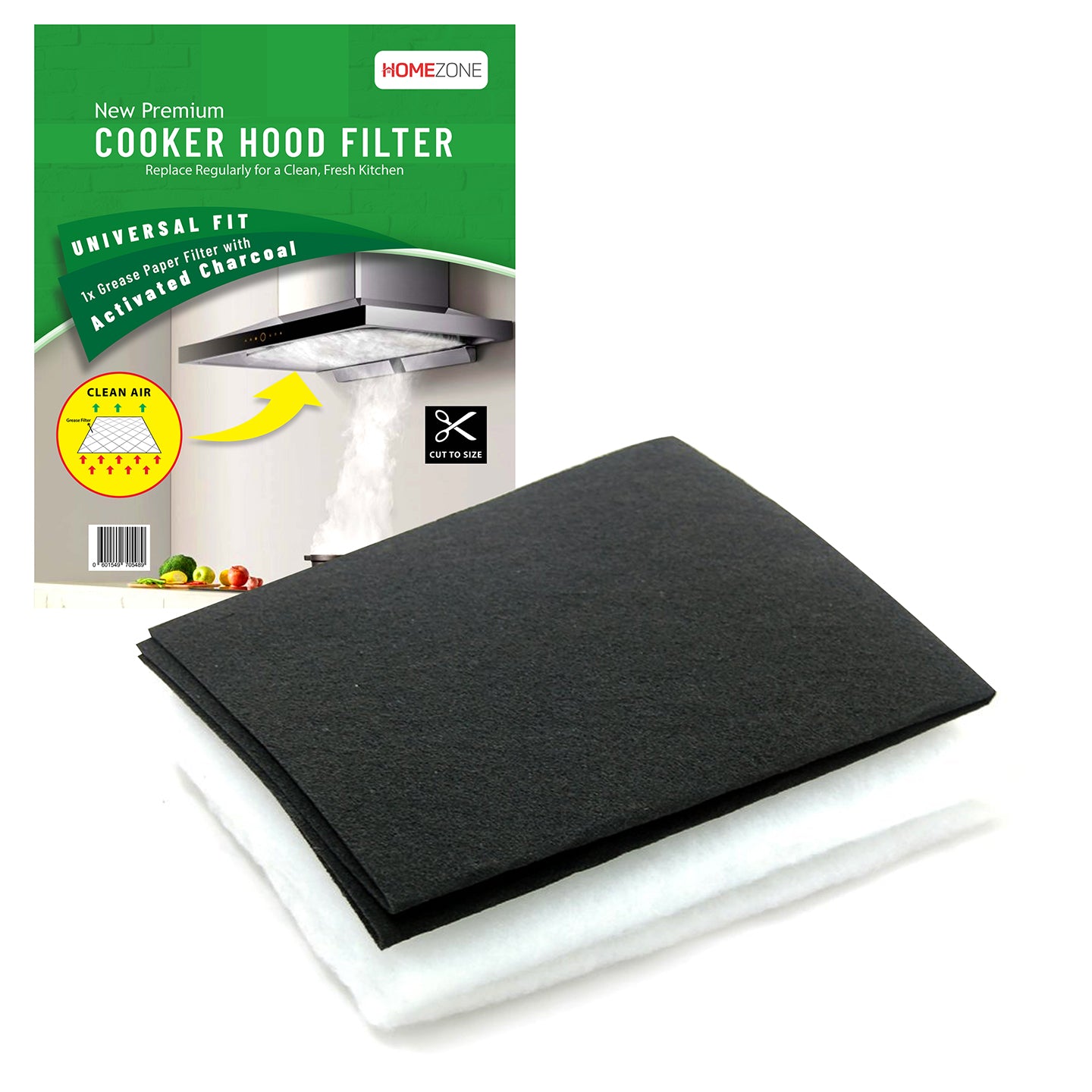 Cooker Hood Grease & Carbon Filter Pack (47 x 57 cm, 2 Pc.)