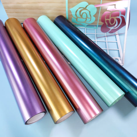 Glossy Pearlescent Metallic Heat Transfer Vinyl 5ft Roll