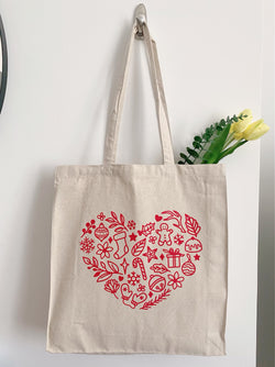 Christmas Tote Bag - Christmas Heart