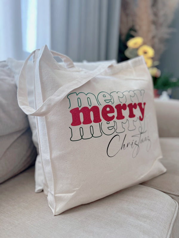 Christmas Tote Bag - Merry merry merry Christmas