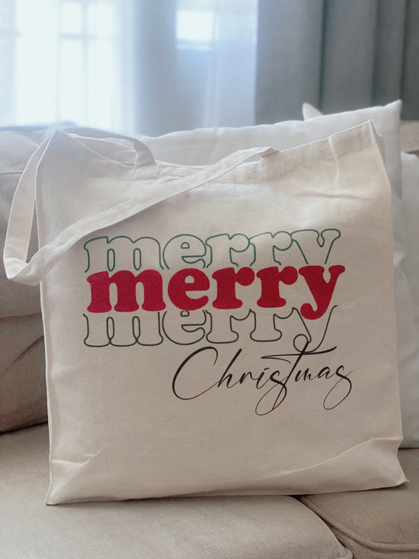 Christmas Tote Bag - Merry merry merry Christmas