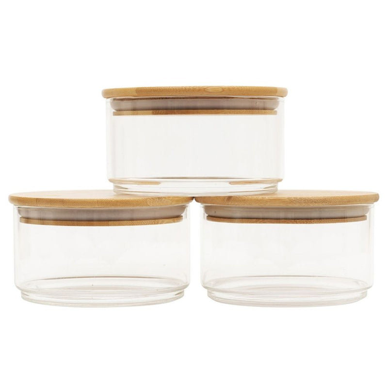 BAMBOO / GLASS JAR PANTRY CONTAINER 325ml