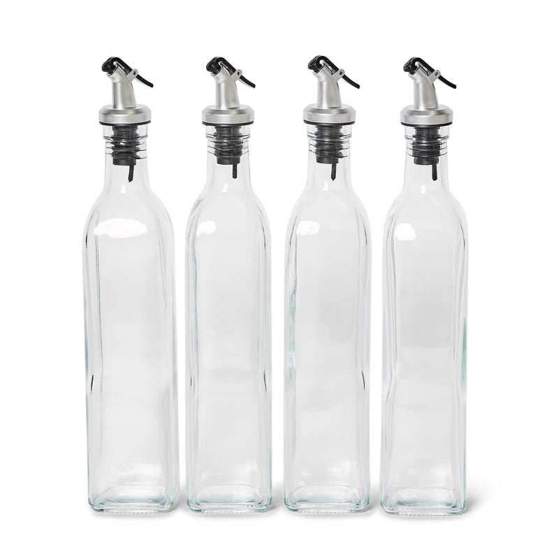 LIQUID BOTTLE WITH POURER - GLASS 500ML SET OF 4